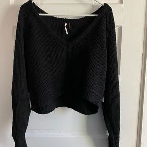 BNWT Free People V Neck Cropped Pull Over Sweater